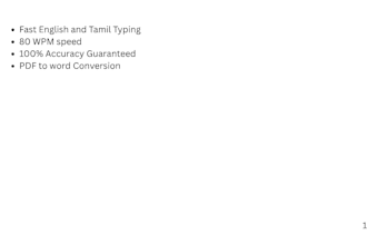 do fast english to tamil translation and typing, pdf to word