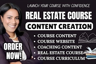 create real estate online course content and elearning course curriculum