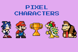 design stunning pixel art backgrounds and characters