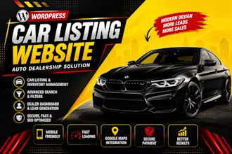 build car listing website or auto dealership website in wordpress