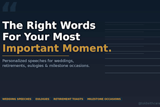 write a personalized toast wedding speech eulogy