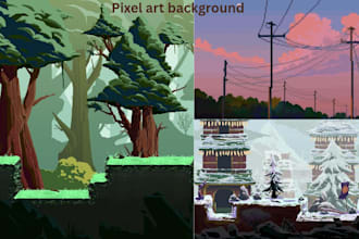 pixel art asset, tileset, sprite sheet background environment art for video game