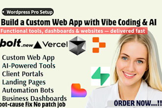 build a custom web app or ai powered website using vibe coding  no code tools