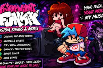 create custom friday night funkin fnf mod song , video game music