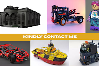 model digital lego bike, house, ship, car, truck, minifigure with xml part lists
