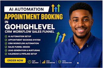 setup ai automation appointment booking in gohighlevel CRM workflow sales funnel
