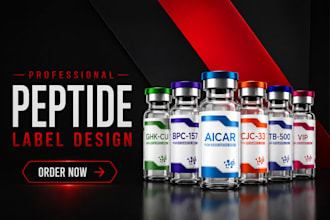 label design peptides 3d vial mockup peptide label supplement labels cbd
