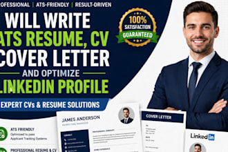 write ats resume CV cover letter and optimize linkedin profile expert cvs resume