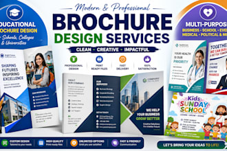 design professional educational, business, medical, and event brochures