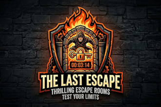design a creative and thrilling escape room logo for your business