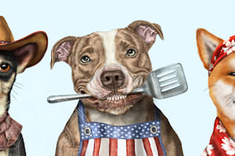 draw realistic pencil illustration of your pet