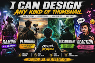 design eye catching youtube thumbnails for any niche
