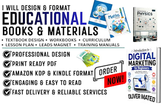 design educational textbook, manual, lesson plan, course curriculum, lead magnet