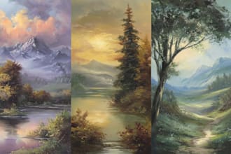 make a digital oil painting of any landscape