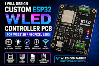 design a custom esp32 wled controller pcb for ws2812b leds