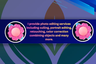 do professional photoshop work and image editing for you