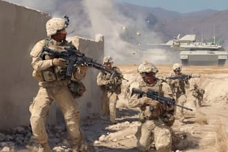create realistic military, war, or sci fi illustrations
