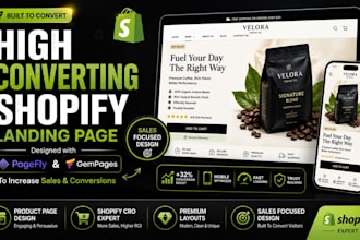 design shopify landing page product page with pagefly or gempages