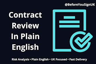 review and analyse your UK contract or legal document in plain english