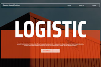 design logistics trucking moving freight with cargo website