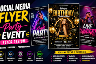 do social media flyer, party event flyer design
