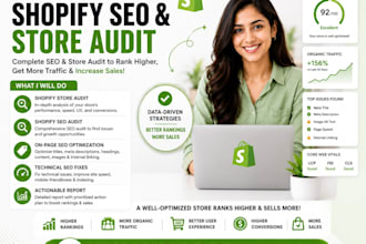 do shopify store audit, product SEO and conversion optimization, shopify expert