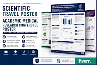 design scientific travel poster, academic medical research conference poster