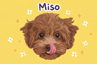 draw your pets dogs or cats into cartoon portraits