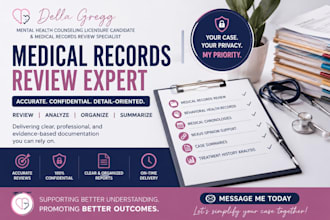 write medical records review and nexus documentation support