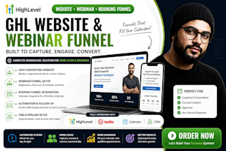 build gohighlevel website builder highlevel webinar funnel booking funnel flow