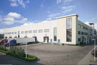 photorealistic 3d logistic warehouse render,storage facility,industrial design