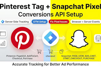 setup pinterest tag with conversions API or snapchat pixel with conversions API