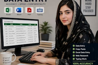do data entry, copy paste, typing, excel and PDF conversion work