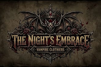 design a dark gothic vampire inspired logo for your brand