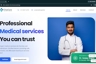 build a premium medical clinic website in react
