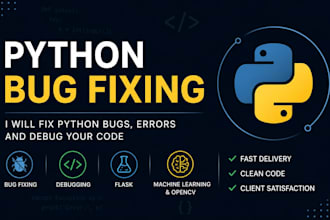 fix python bugs, errors, and debug your code