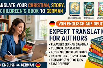 translate your christian book, story book, children book to german