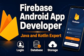 build a firebase android app with login and database