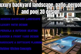 design luxury rooftop terrace, courtyard and outdoor living 3d rendering