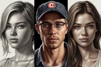 draw or paint artistic portrait of you