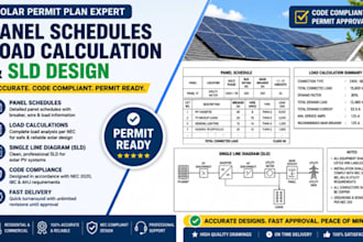 design panel schedules load calculation sld for solar permit plan