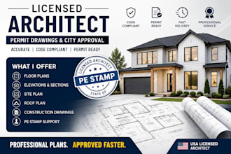 create permit ready architectural drawings with licensed architect stamp