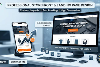 design and develop a custom storefront and landing page