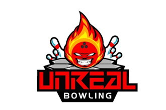 create glamorous unreal bowling product logo