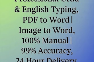 do fast urdu and english typing and data entry work