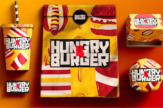 food cafe bakery fast food coffee restaurant logo and full brand identity