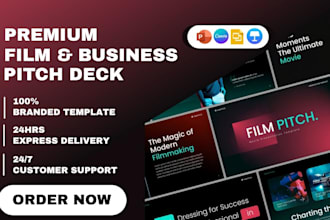 design film pitch deck, stunning tv series and business presentation film deck