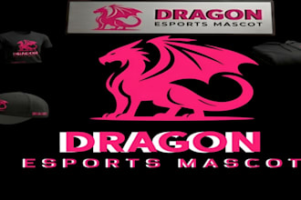 design a pro wolf esports mascot logo with 3d mockups