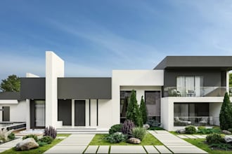 render 3d landscape design,gardens,backyards,outdoor kitchen,facade design,patio