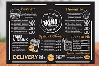 design restaurant menu,digital menu,menu and food truck menu